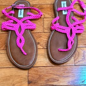 Bright pink sandals